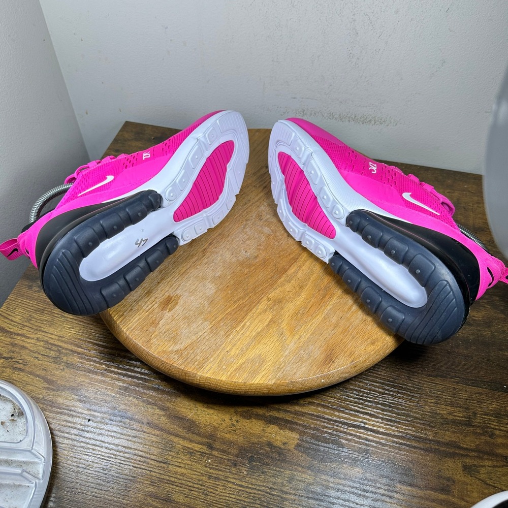 Nike Air Max 270 Hyper Pink Black White Sneakers 943345-602 Womens 8.5 / 7Y - Picture 5 of 8